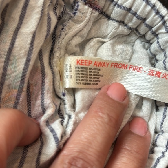 Anthropologie Ella Shorts Casual Floral Print Nightwear Striped Women's Small - Picture 4 of 8